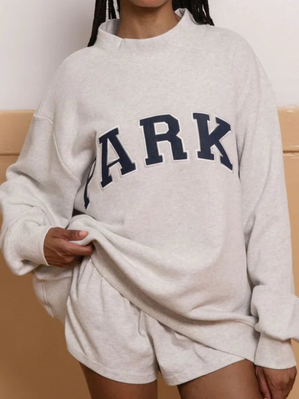 PARKE Mockneck Sweatshirt 💙🤎Preppy|Varsity Size S/M（Brand New）
